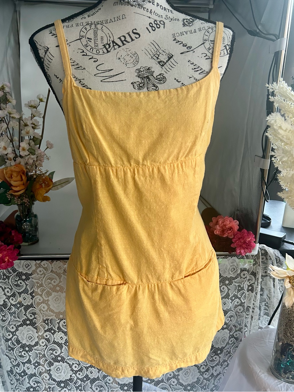 Urban Outfitters Fairy Coastal Romantic Yellow Linen, Baby Style Top Or Dress